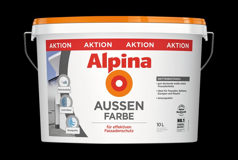 Alpina Außenfarbe - Weiß 10 Liter, matt