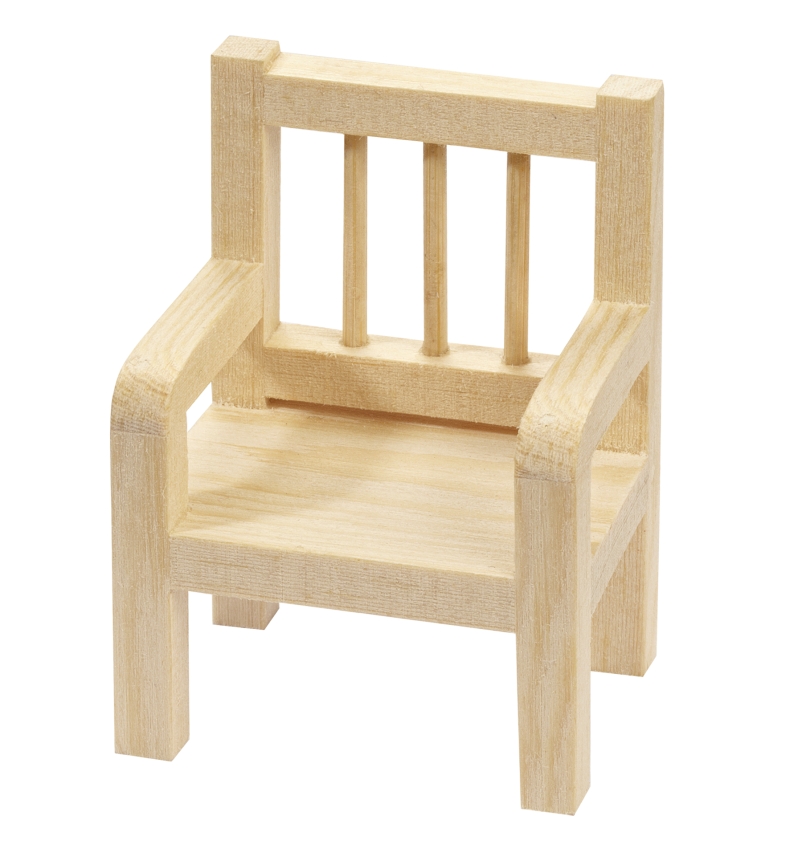 HobbyFun Mini-Stuhl, ca. 4,5 cm, Natur