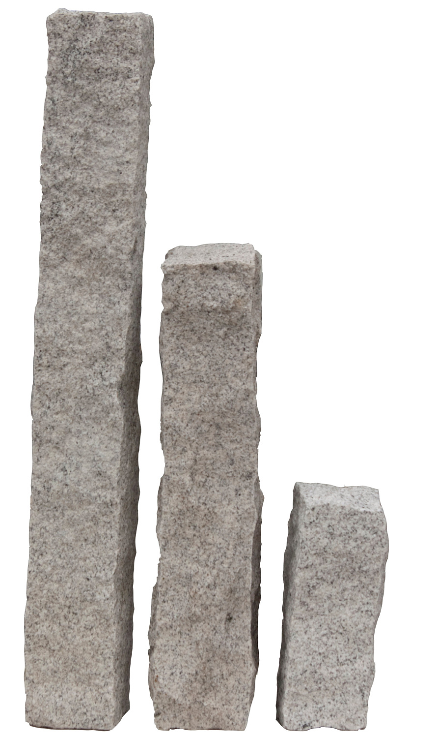 Granit Palisade hellgrau 75x10x10cm spaltrau