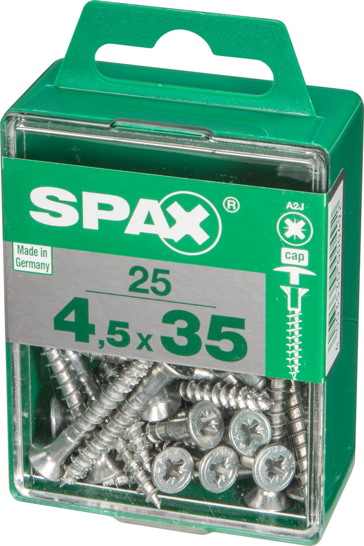 SPAX® Universalschraube mit Kopfbohrung Senkkopf Kreuzschlitz Z Vollgewinde 4,5 x 35 mm 25 Stück