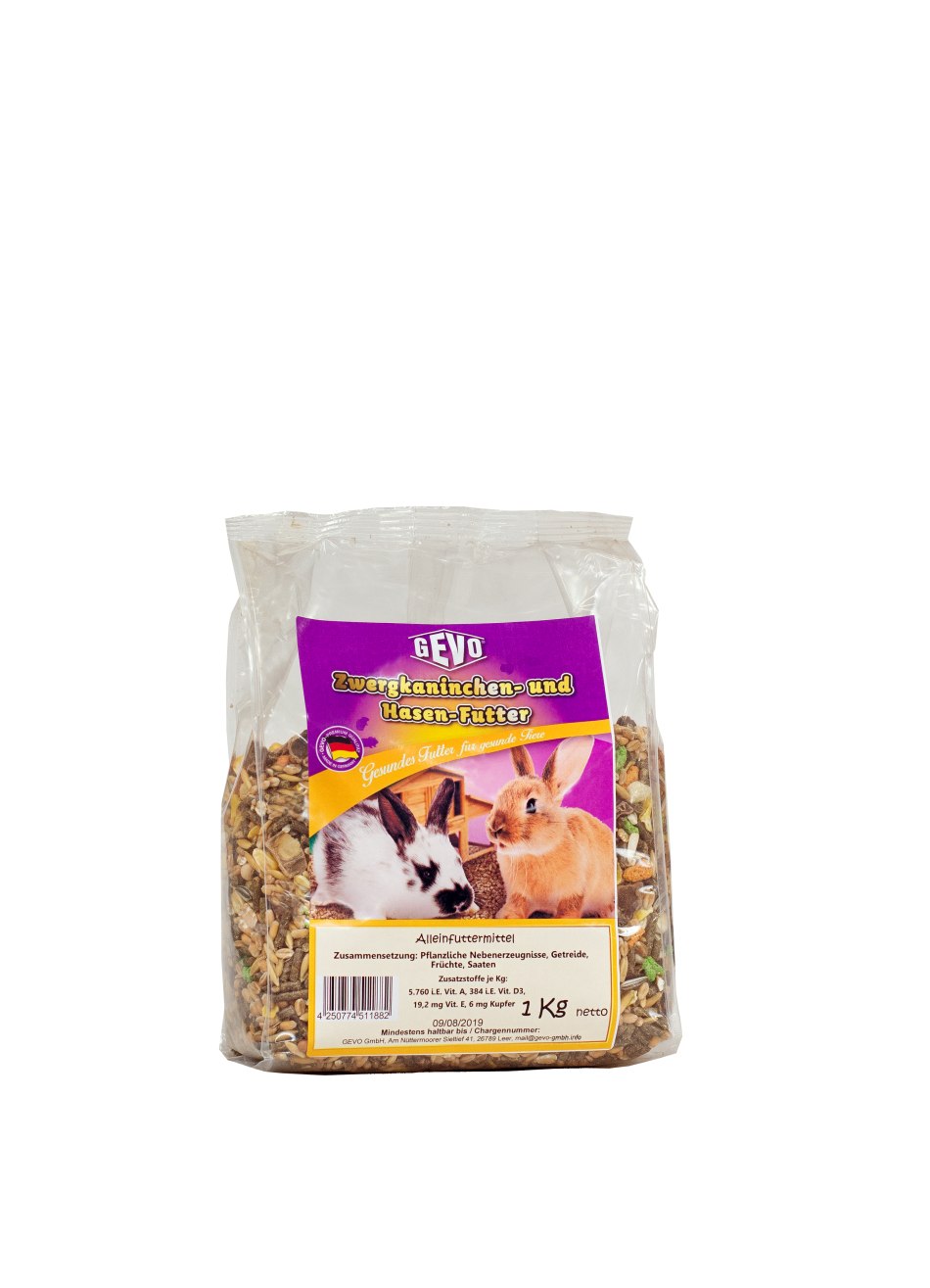 GEVO-Zwergkaninchen-/Hasenfutter, 1 kg