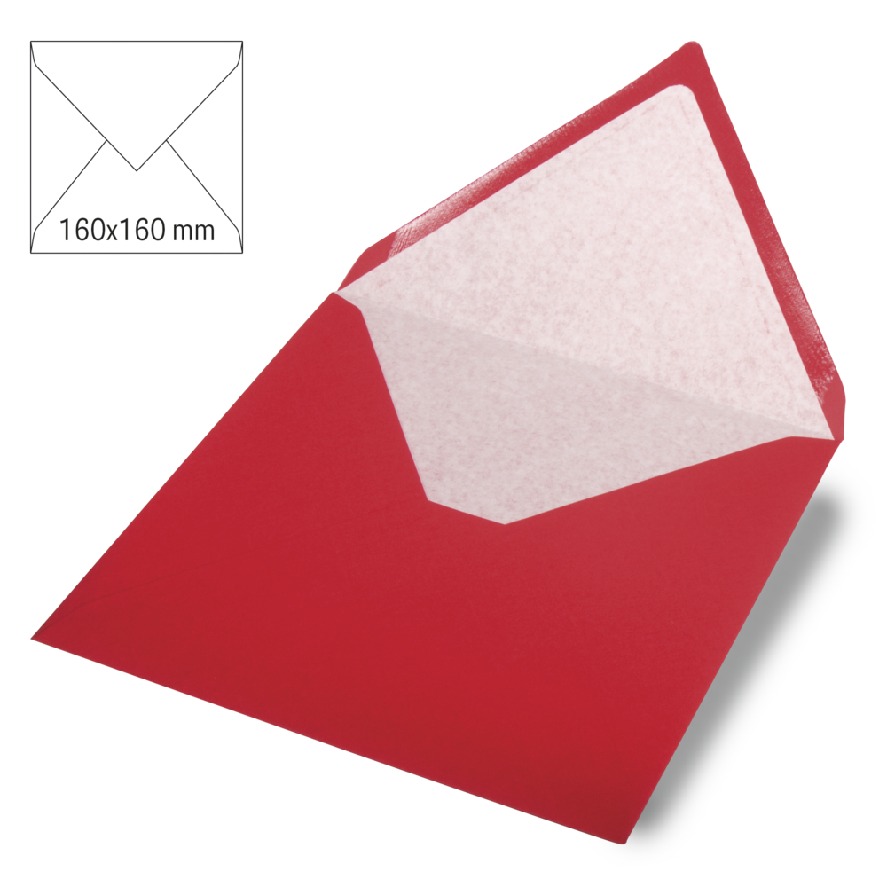 Rayher® Kuvert quadratisch 90 g/m Kardinalrot 5 Stück