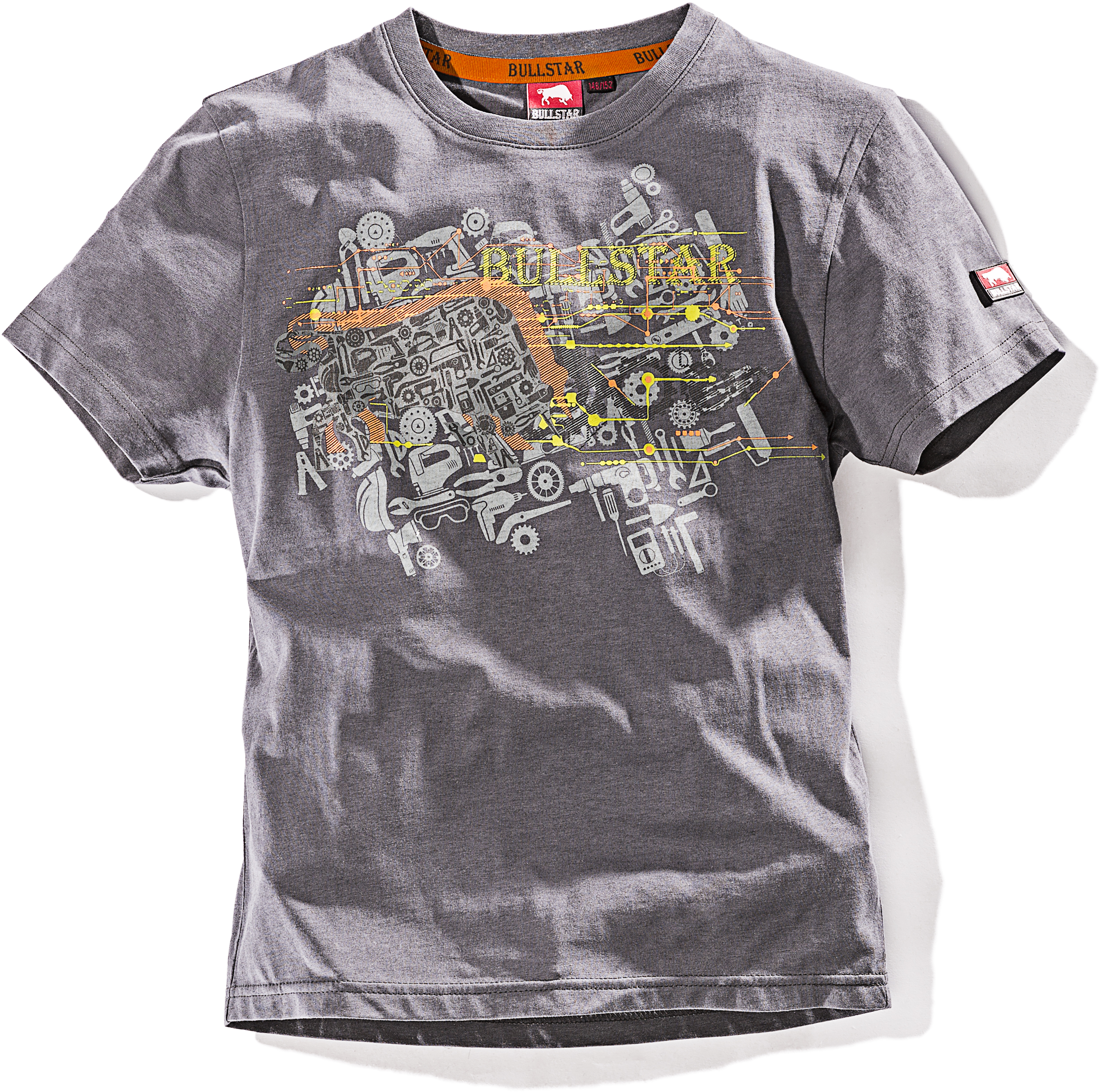 BULLSTAR Kinder-T-Shirt ULTRA, Grau meliert, Gr. 122/128