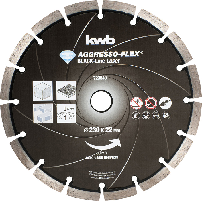 kwb AGGRESSO-FLEX® Black-Line DIAMANT Trennscheiben, ø 230 x 22 mm