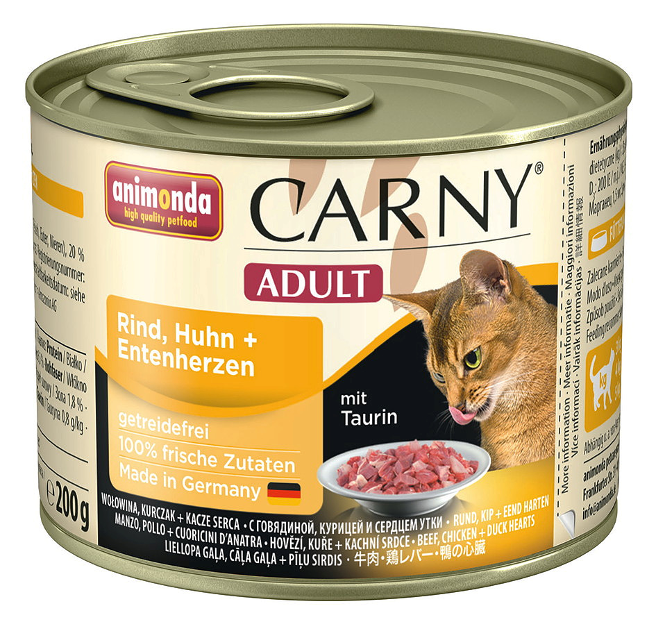 animonda Carny® Adult Rind, Huhn + Entenherzen 200 g