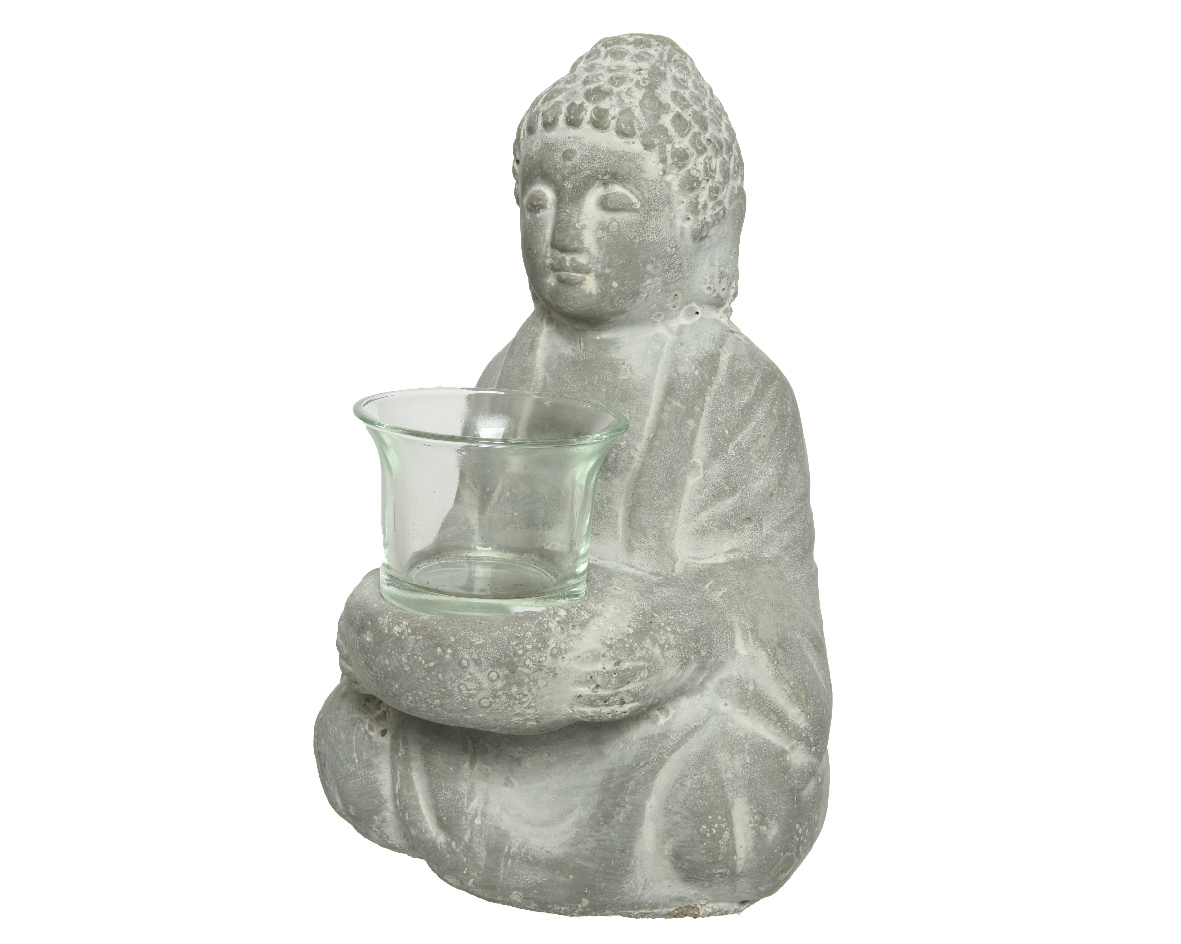 Kaemingk Teelichthalter Buddha, 20 cm