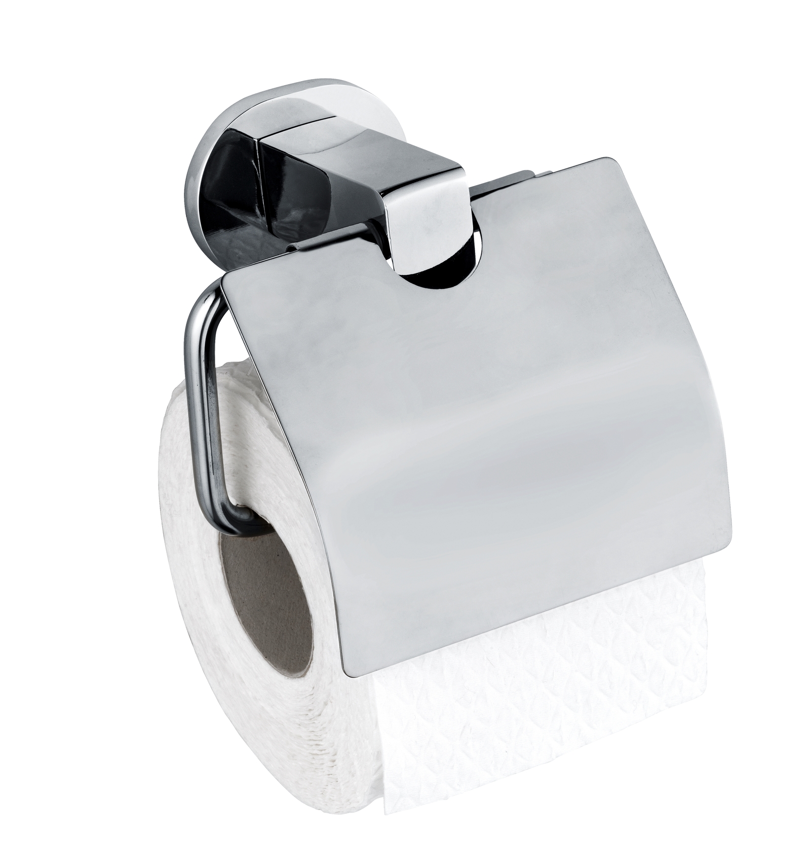 Wenko UV-Loc® Toilettenpapierhalter Maribor 14 x 12,5 x 7,5 cm, mit Deckel, silber glänzend. Befestigen ohne bohren