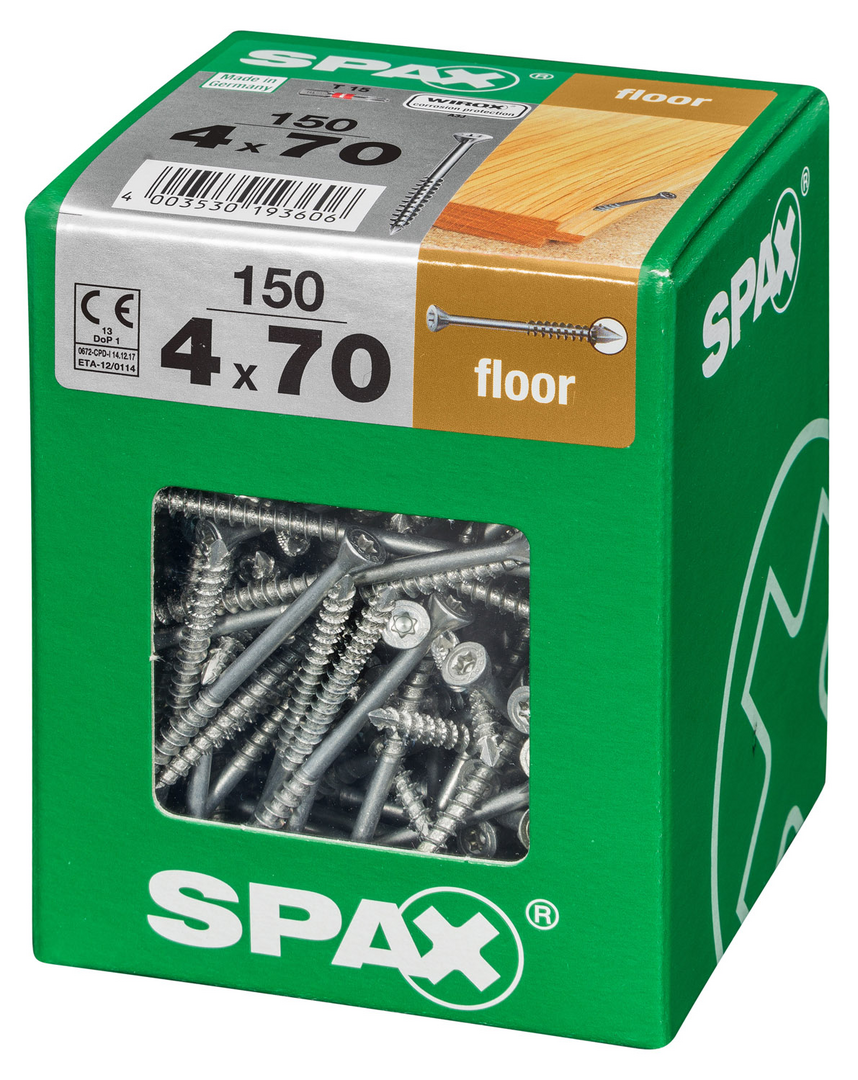 SPAX® Dielenschraube Senkkopf T-STAR plus® Teilgewinde 4x70 mm 150 Stück