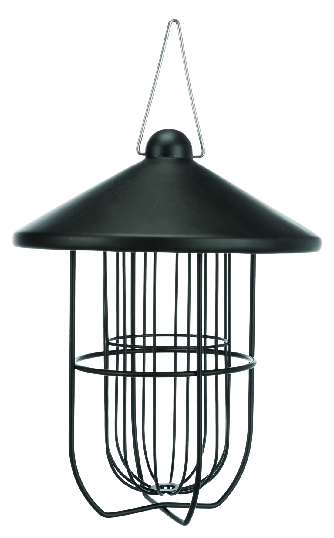Meisenknödelhalter mit Dach aus Metall pulverbeschichtet, ø 19 × 24 cm, schwarz seidenmatt