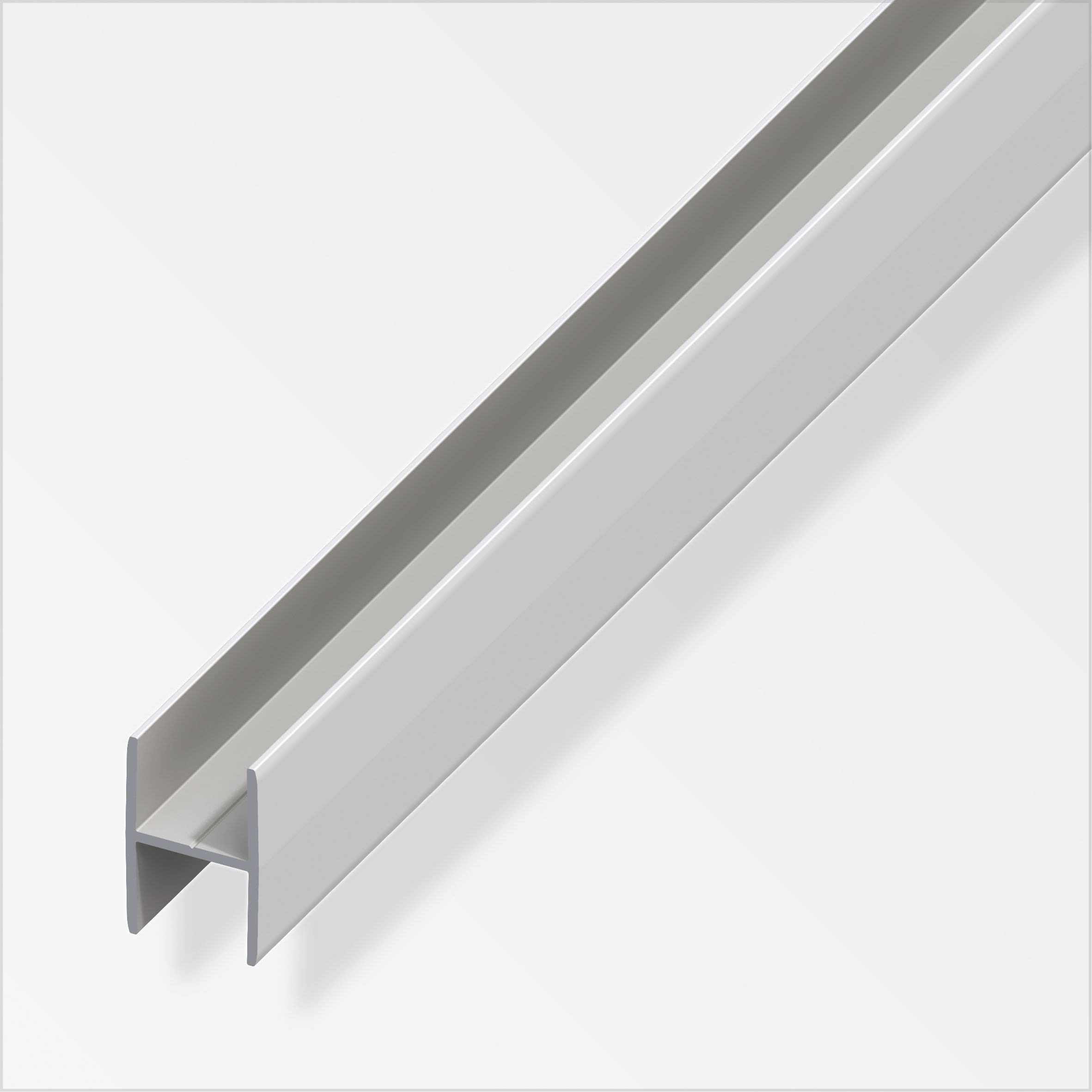 alfer® clampline H-Profil Alu eloxiert, Silber 2 m, 18,9 × 17 × 1,5 mm
