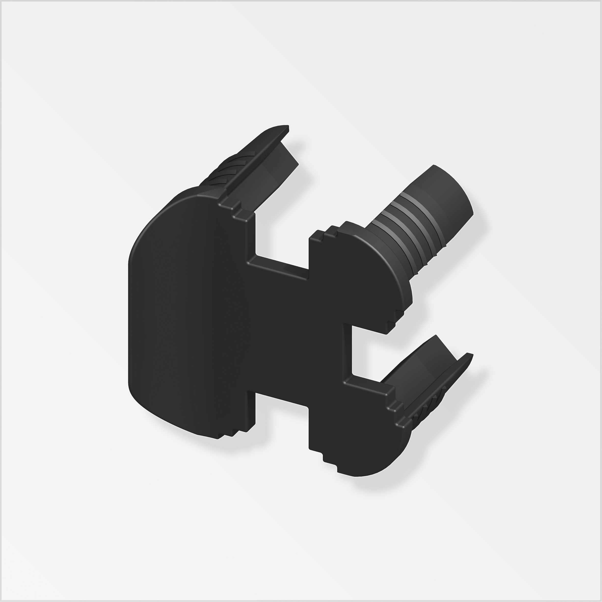 coaxis® Verbindungskappe für Säulen-Profil einseitig, Kunststoff, Schwarz 35,5 × 9,5 mm