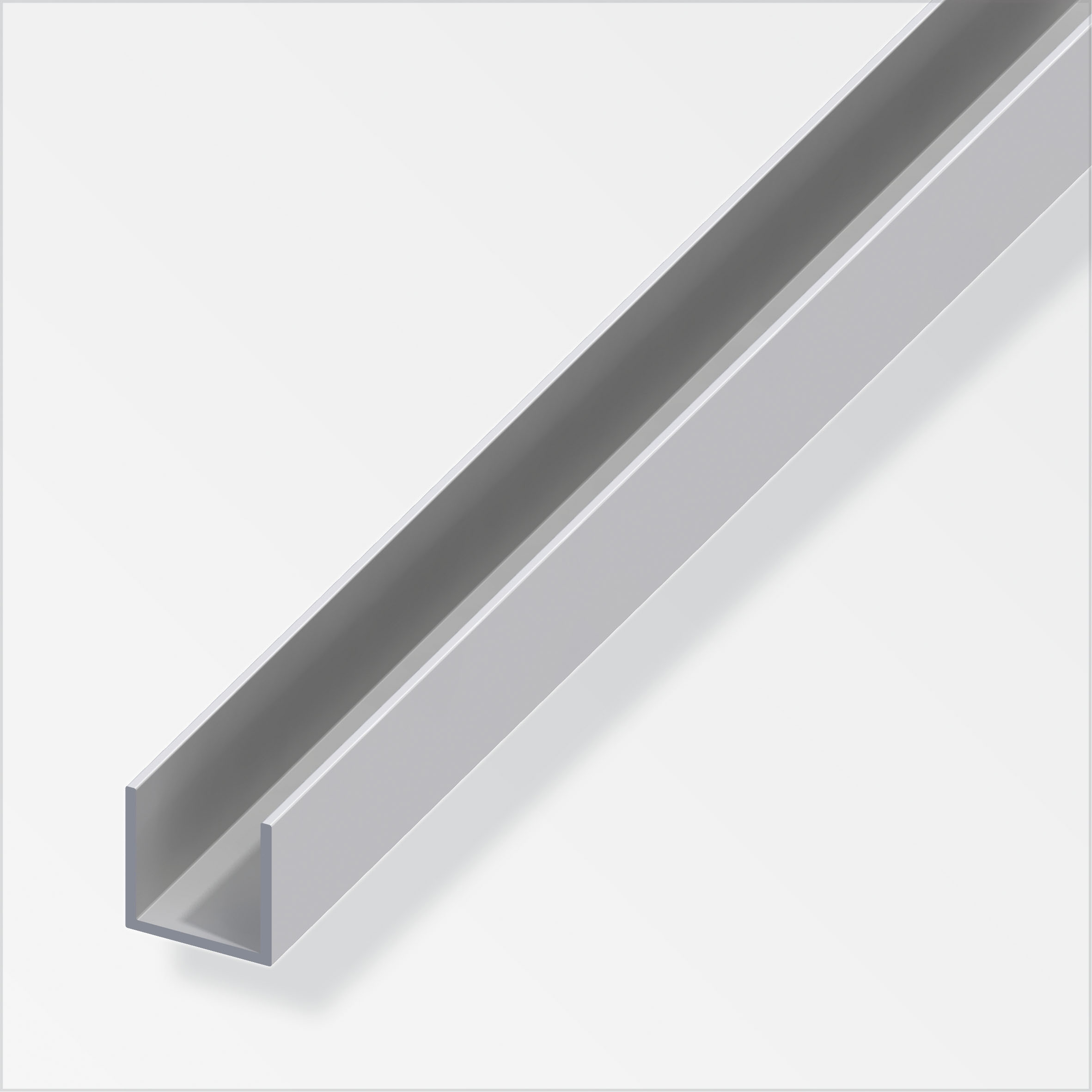 alfer® U-Profil Alu eloxiert, Silber 2 m, 20 × 20 × 1,5 mm