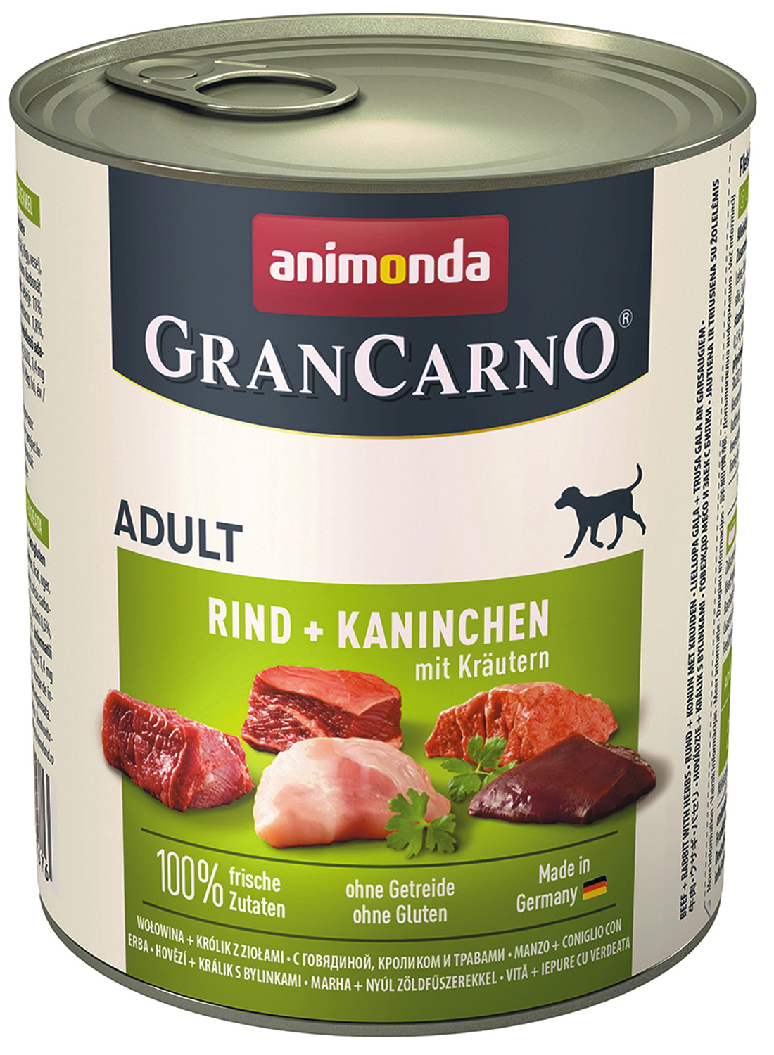 animonda GranCarno® Adult Rind + Kaninchen mit Kräuter 800g